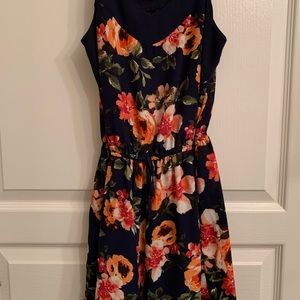 navy & floral romper